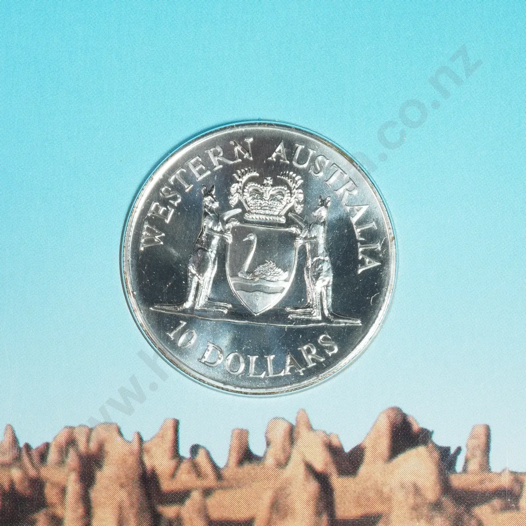 1990 Australia UNC Ten Dollar Silver Coin Image 1++