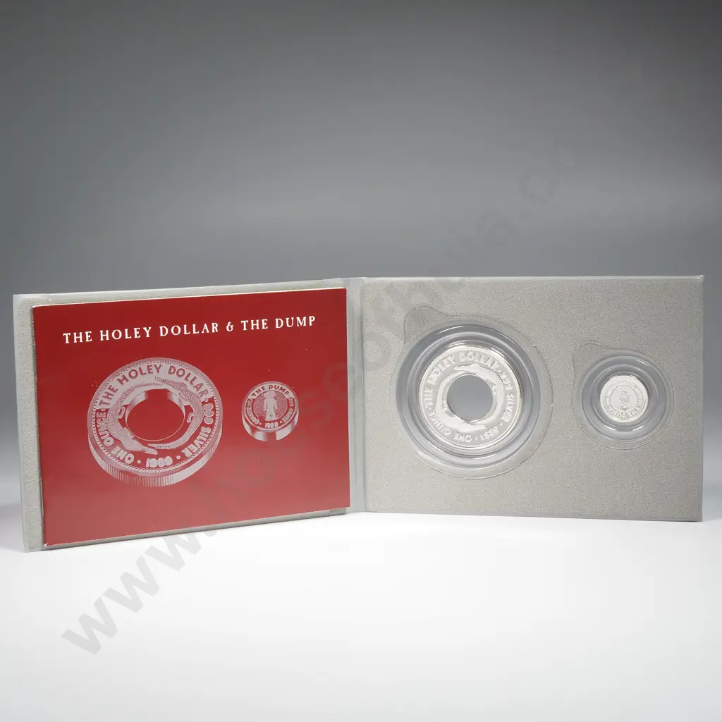 1989 Holy Dollar & The Dump Australian Coin Set 1.25 OZ Silver Image 1++