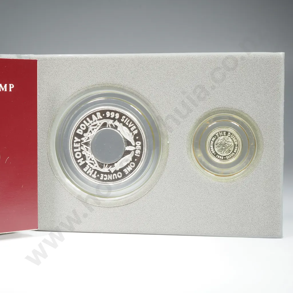 1990 Australian Holey Dollar & The Dump Proof Silver Coin - 1.25 Ounces Image 1++