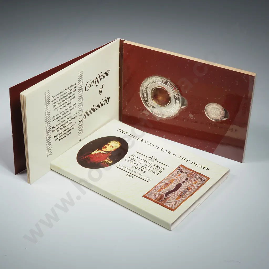 1988 Holy Dollar & The Dump Australian Coin Set 1.25 OZ Silver Image 1++