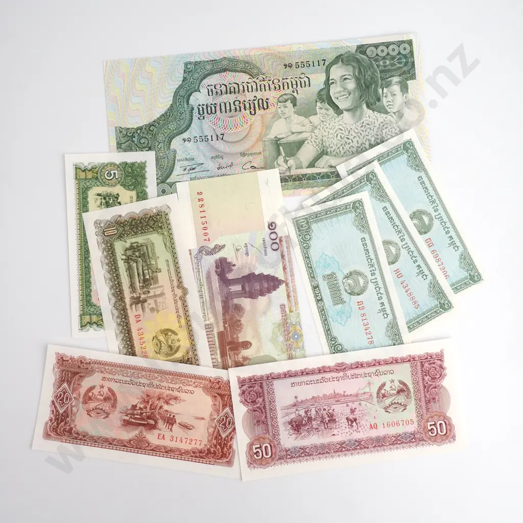 Assorted Laos / Cambodia Banknotes  Image 1++