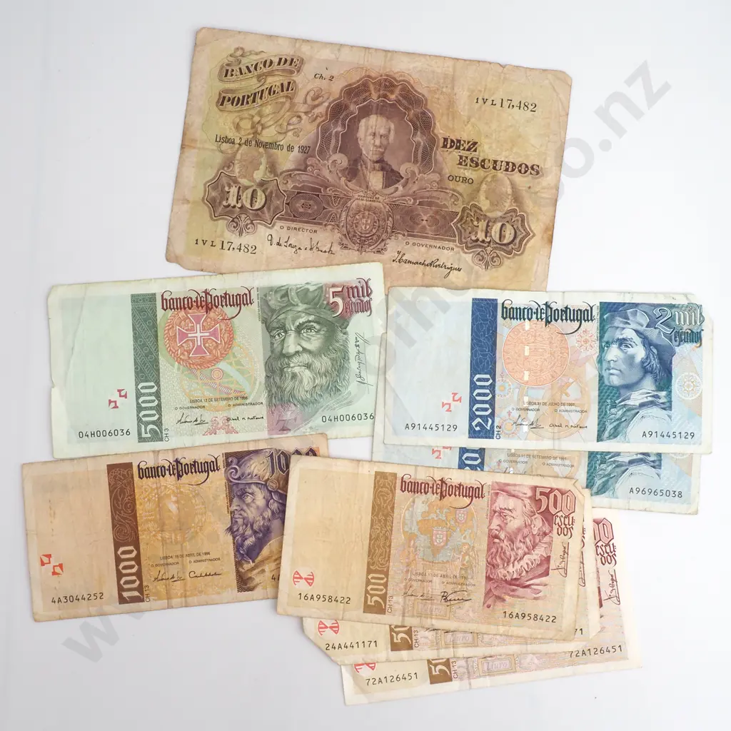 Assorted Old Portugal Banknotes  Image 1++