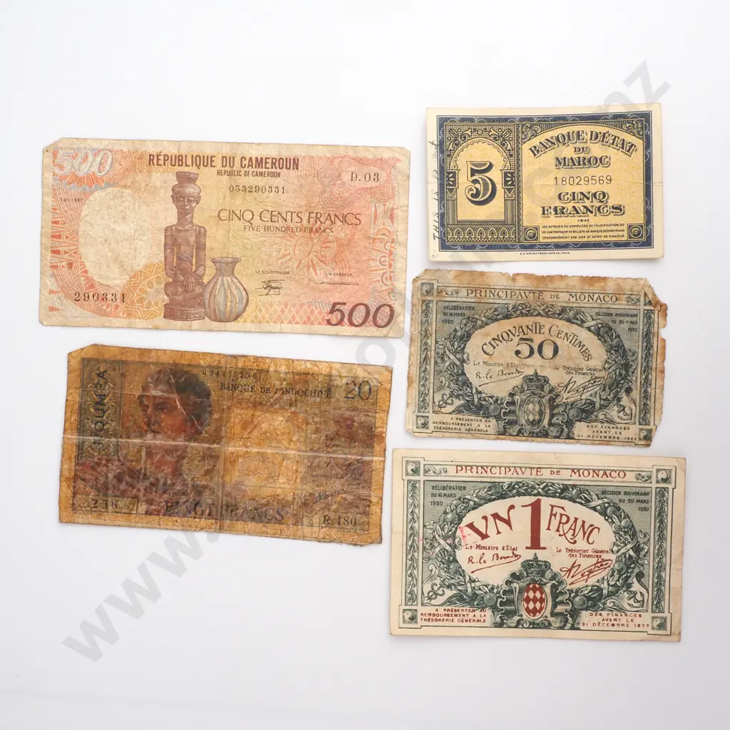 Assorted Old French Banknotes  Image 1++