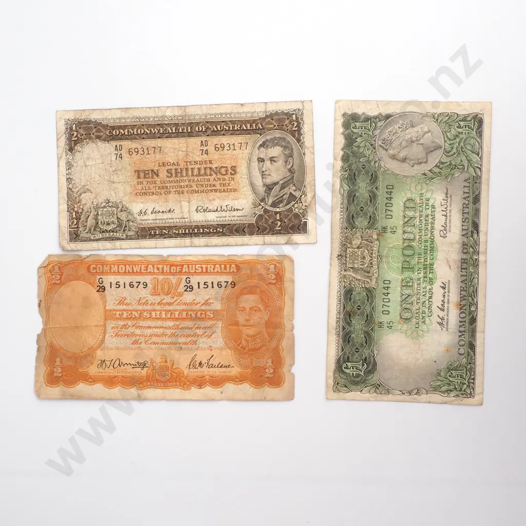 Three Interesting Australian Banknotes - Circulated Image 1++