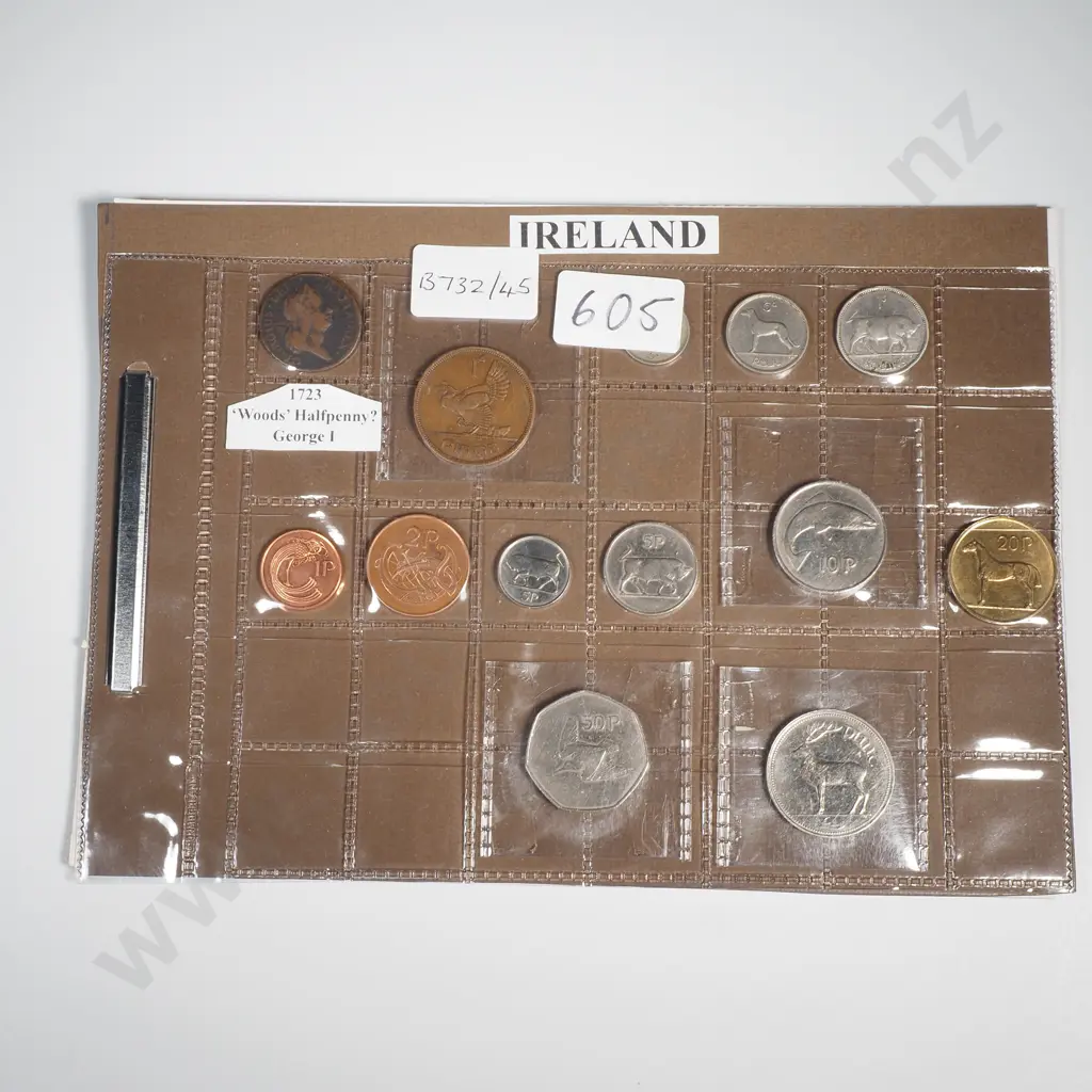 Ireland Circulation Coins including 1723 Woods Halfpenny Image 1++