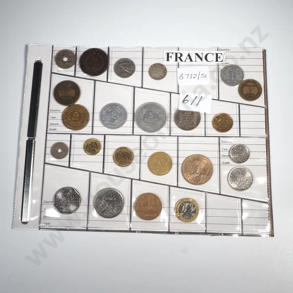 French Circulation Coins 1913 to 1991 Image 1++