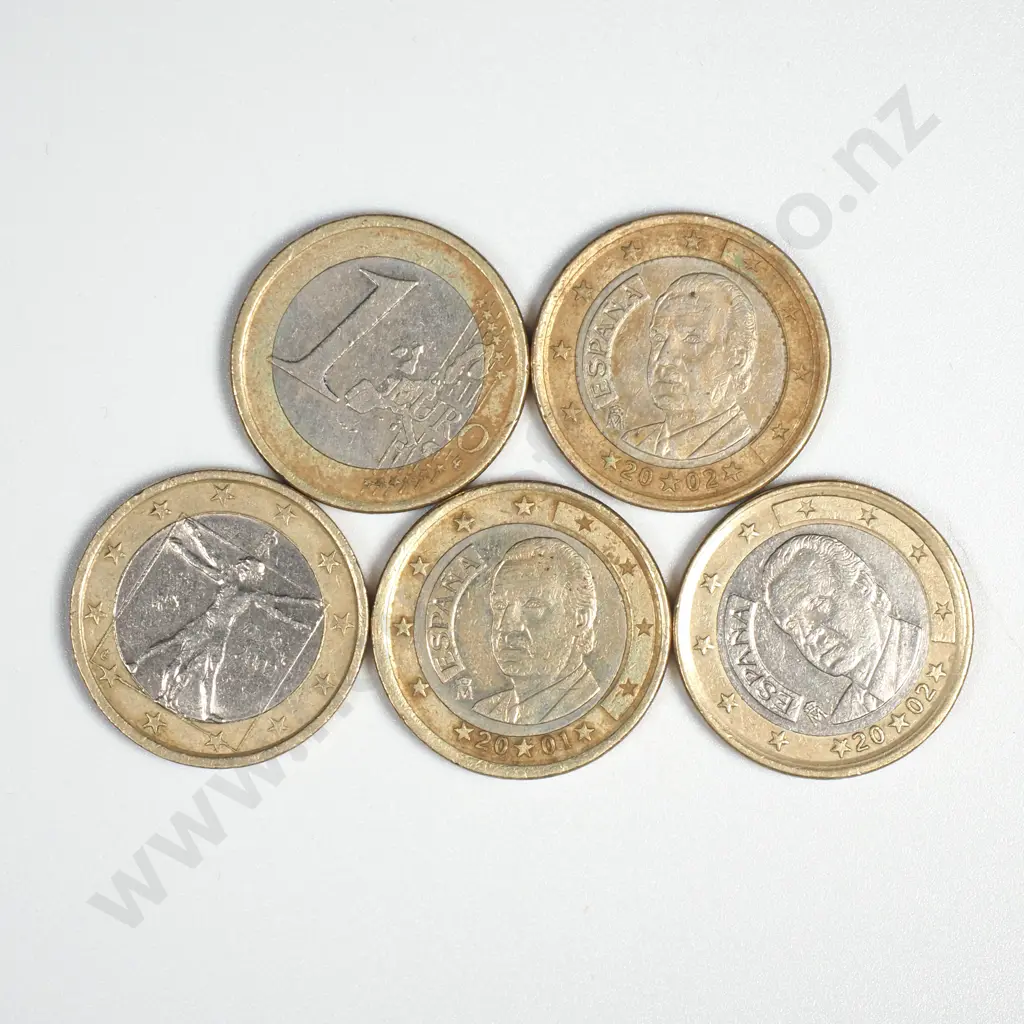 1 Euro Coins x 5 Image 1++