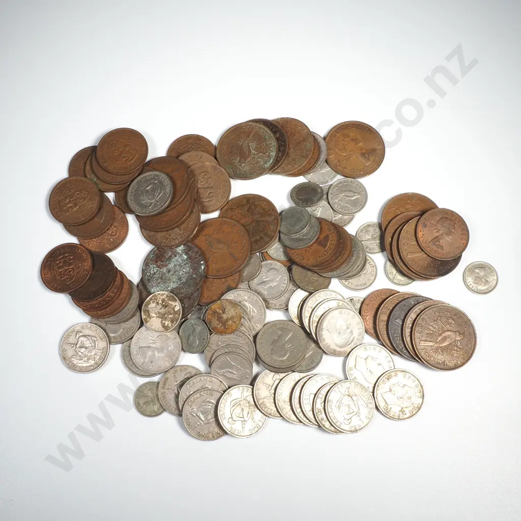 Assorted NZ Pre Decimal Coinage - No Silver Image 1++