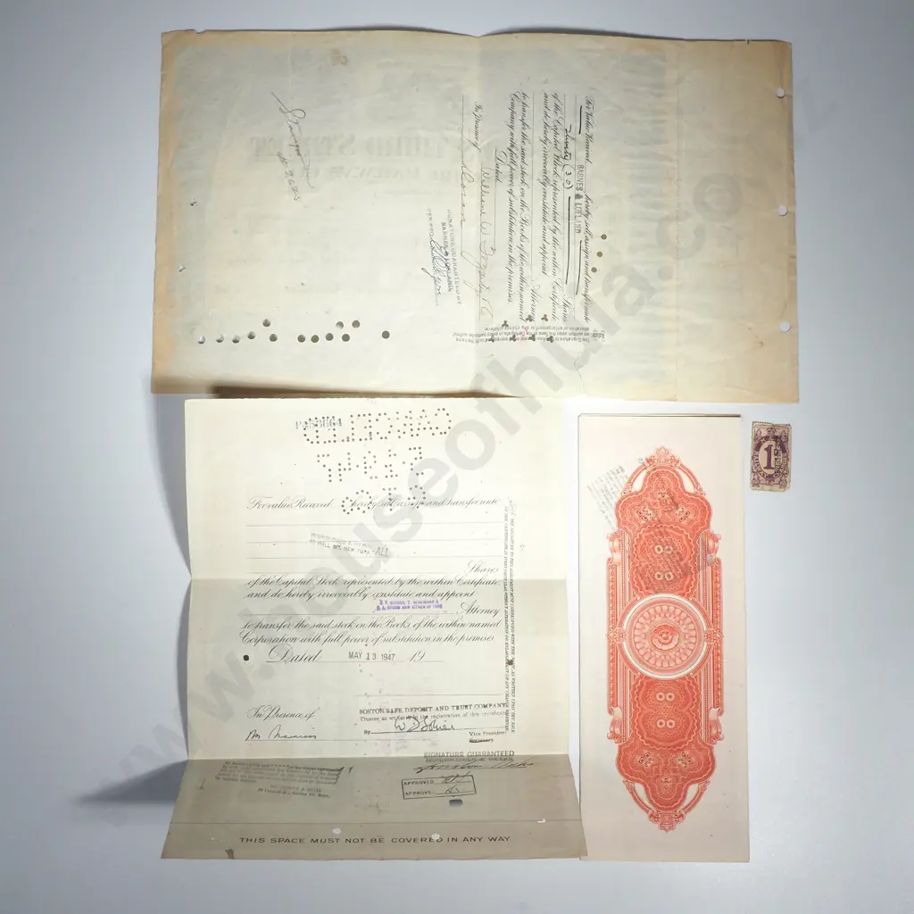 Assorted lot of Vintage American Share Certificates Image 1++