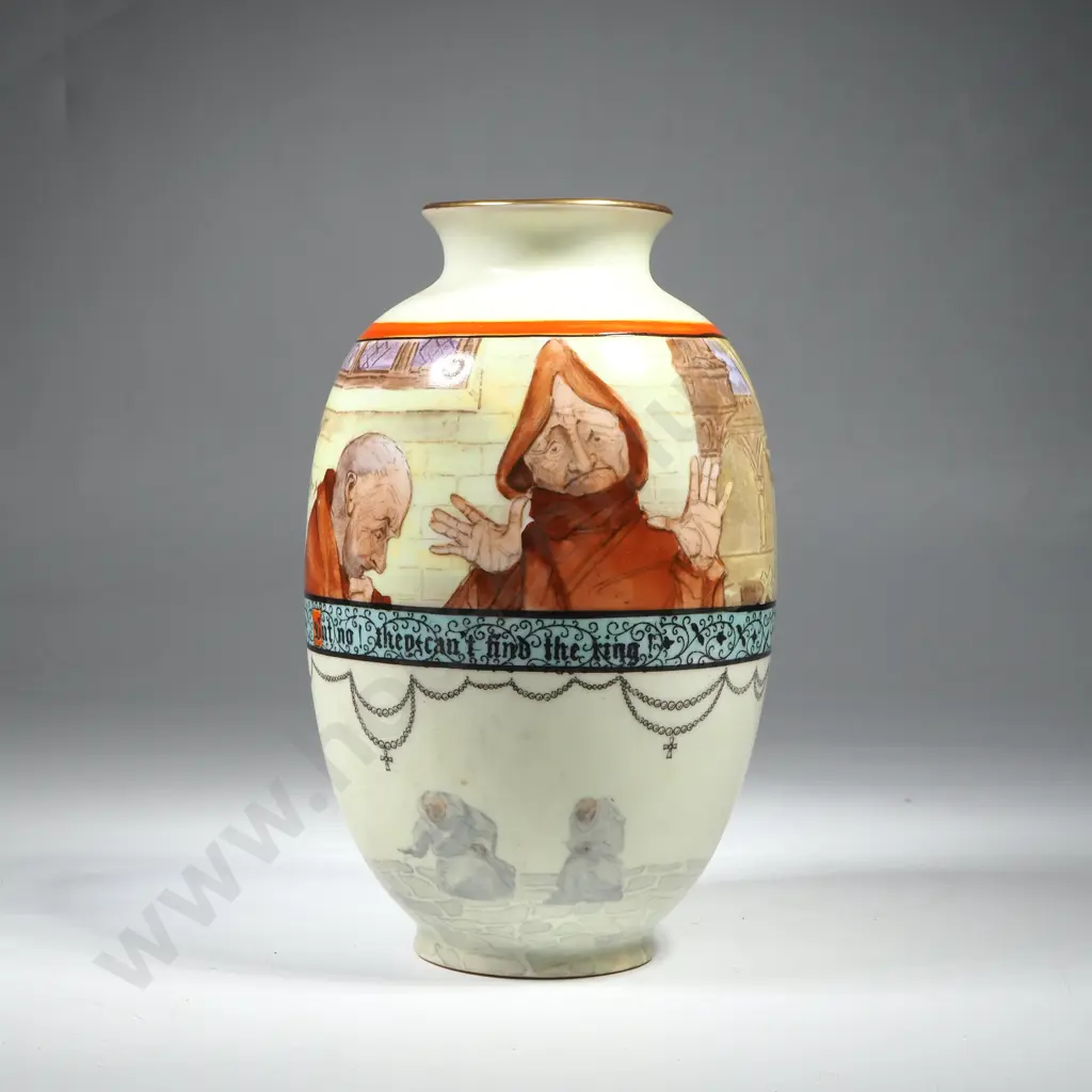 Royal Doulton Porcelain Baluster Shaped Vase w 'Jackdaw of Rheims' Image 1++