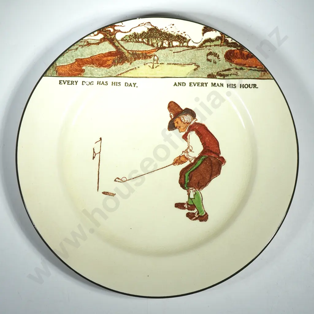 Royal Doulton 'Every Dog Has its Day, And Every Man Has His Hour', Golfing Series Plate Image 1++
