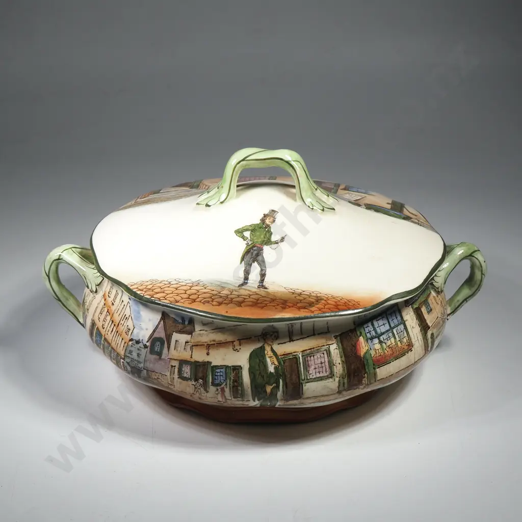Vintage Royal Doulton Dickens Ware Tureen - Fat Boy, Poor Joe & Alfred Jingle Image 1++