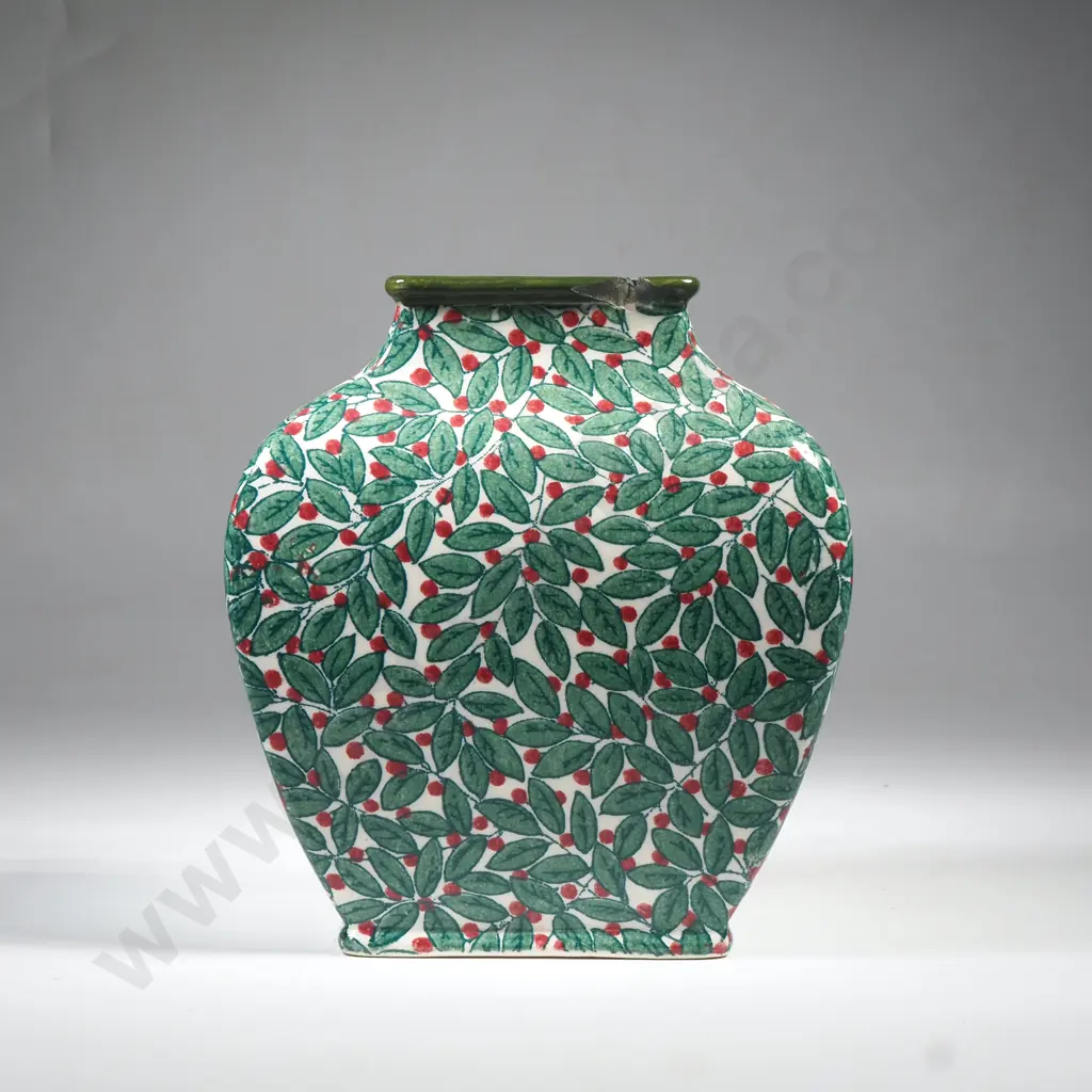 Royal Doulton Vase w Allover Pattern of Leaves & Cherries D 3715 Image 1++