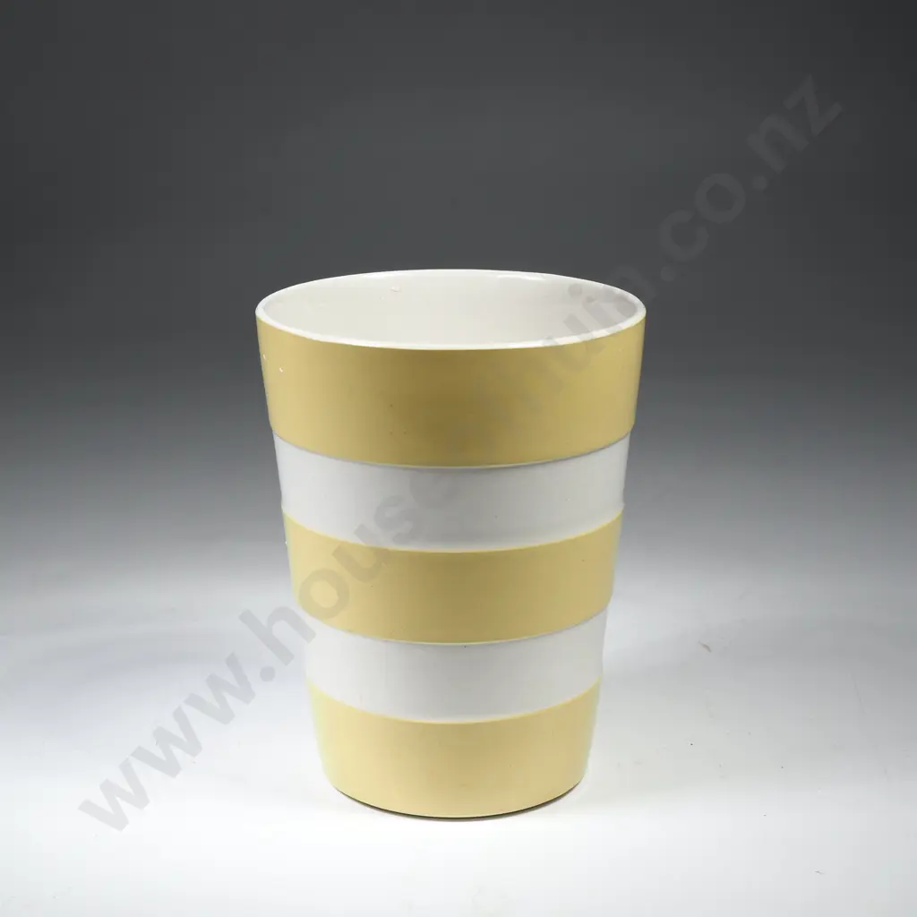 T G Green Yellow Cornish Ware Beaker w Green Shield Mark Image 1++