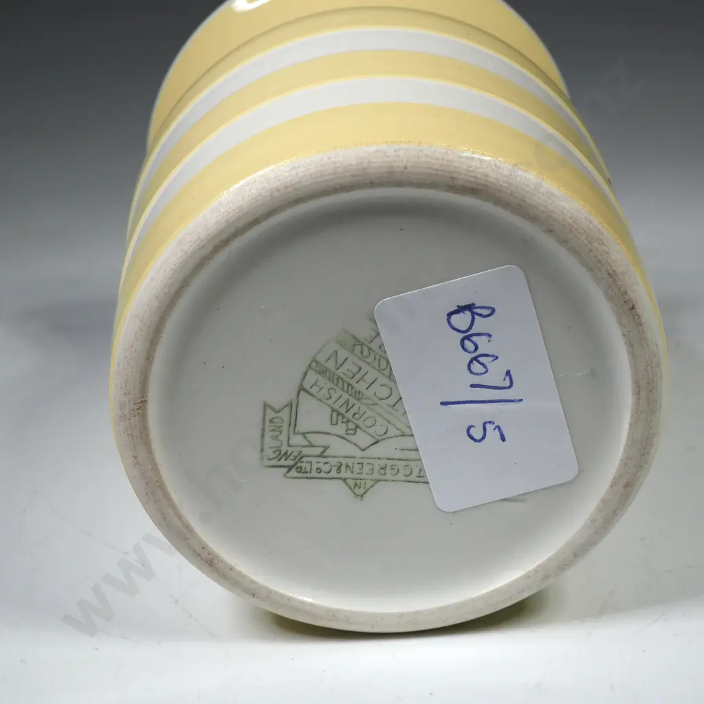 T G Green Yellow Cornish Ware Spice Jar w Green Shield Mark Image 1++
