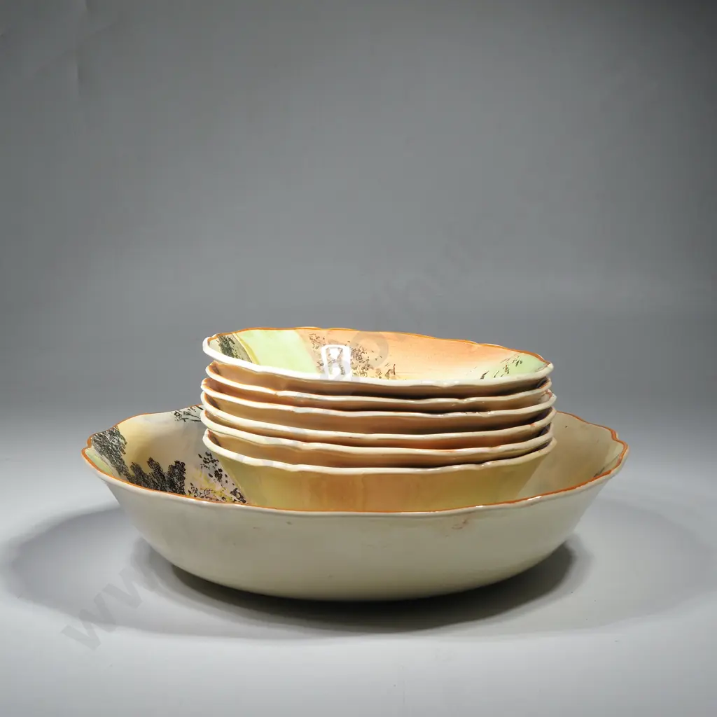 Vintage Royal Doulton Series Ware Dessert Set - 'Autumn Glory' Image 1++
