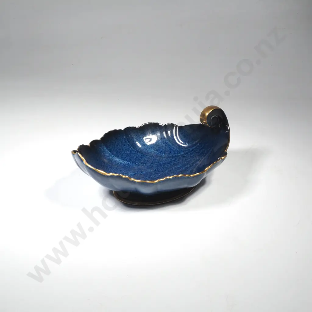 Vintage Carlton Ware Shell Shaped Dish - Blue Royale Image 1++