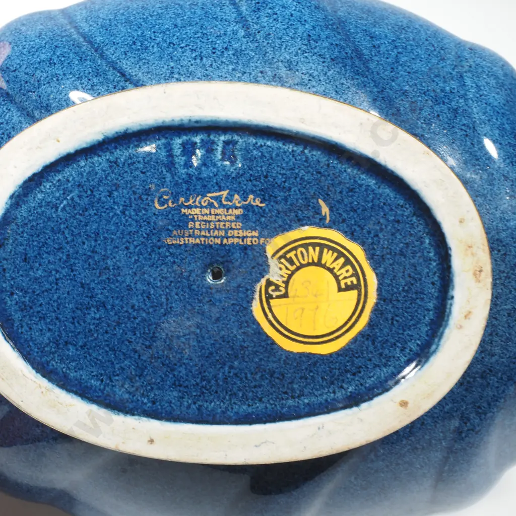 Vintage Carlton Ware Shell Shaped Dish - Blue Royale Image 1++