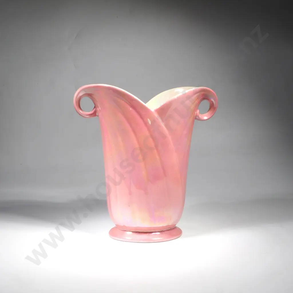 Vintage Crown Devon Pottery Art Deco Pink Lustre Vase - Circa 1930 Image 1++