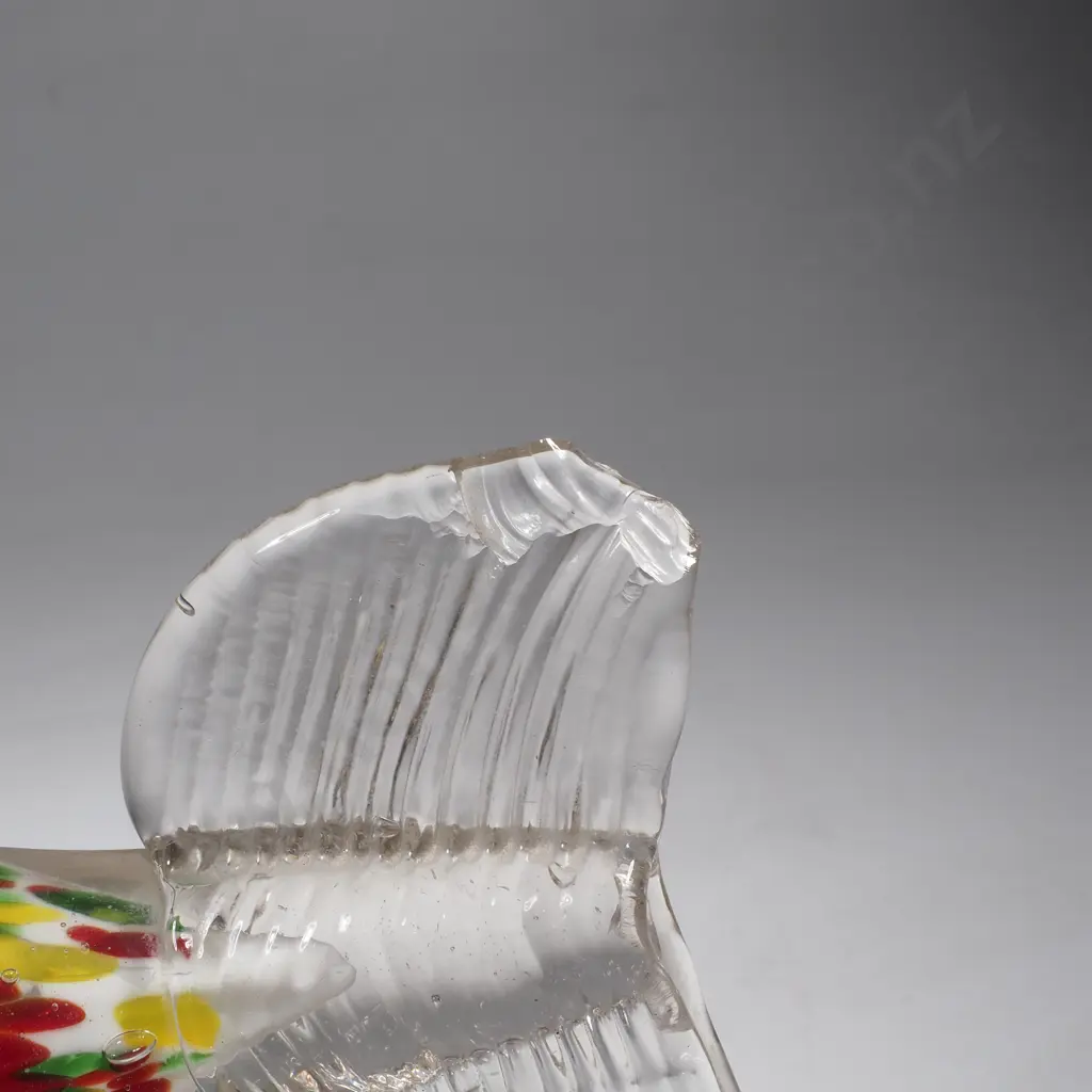 Vintage Mid Century Multi Coloured Confetti or 'End of Day' Art Glass Fish Image 1++