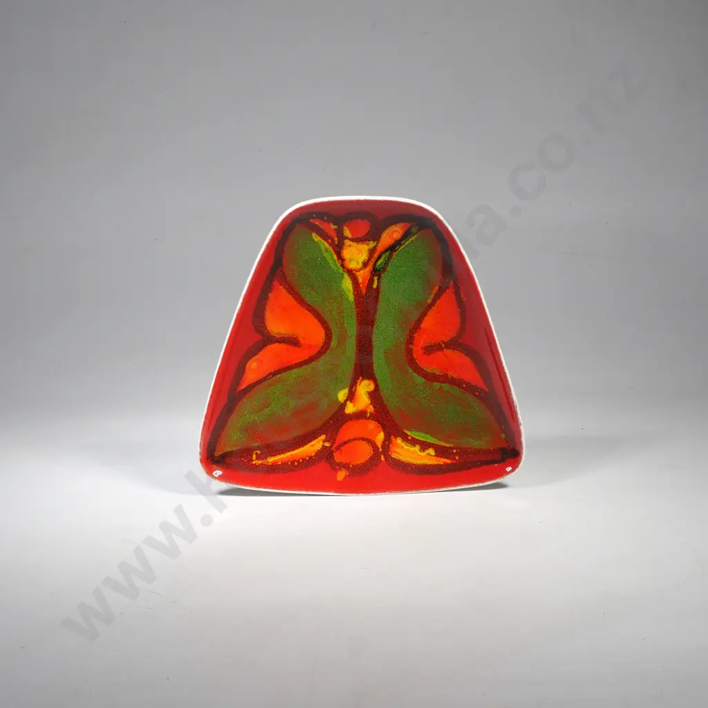 Poole Pottery Delphis Trapezium Shaped Dish, Shape 81, w Painter's Initials to Underside for Carol Cutler Image 1++