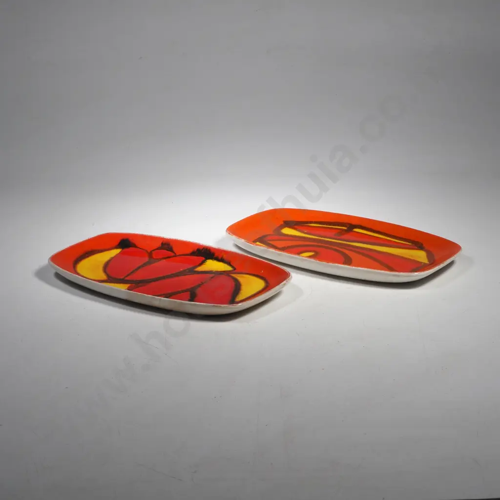 Two Poole Pottery Delphis 361 Pin Dishes by Wendy Smith & Christine Tait Image 1++