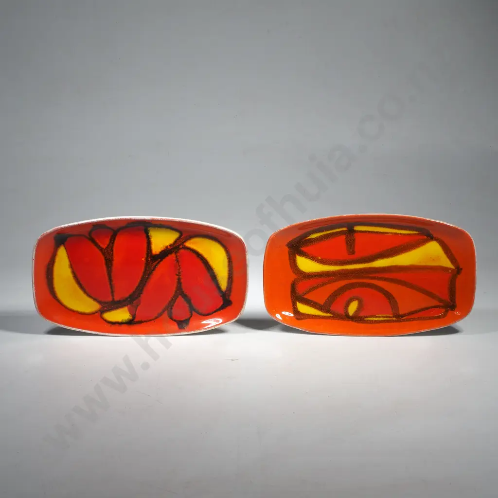 Two Poole Pottery Delphis 361 Pin Dishes by Wendy Smith & Christine Tait Image 1++