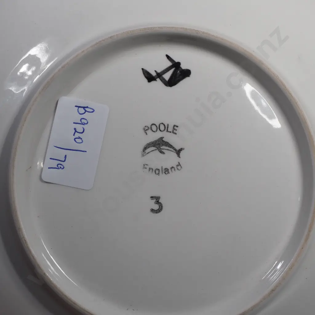 Poole Pottery No 3 Dish w Hand Painted Abstract Design Image 1++