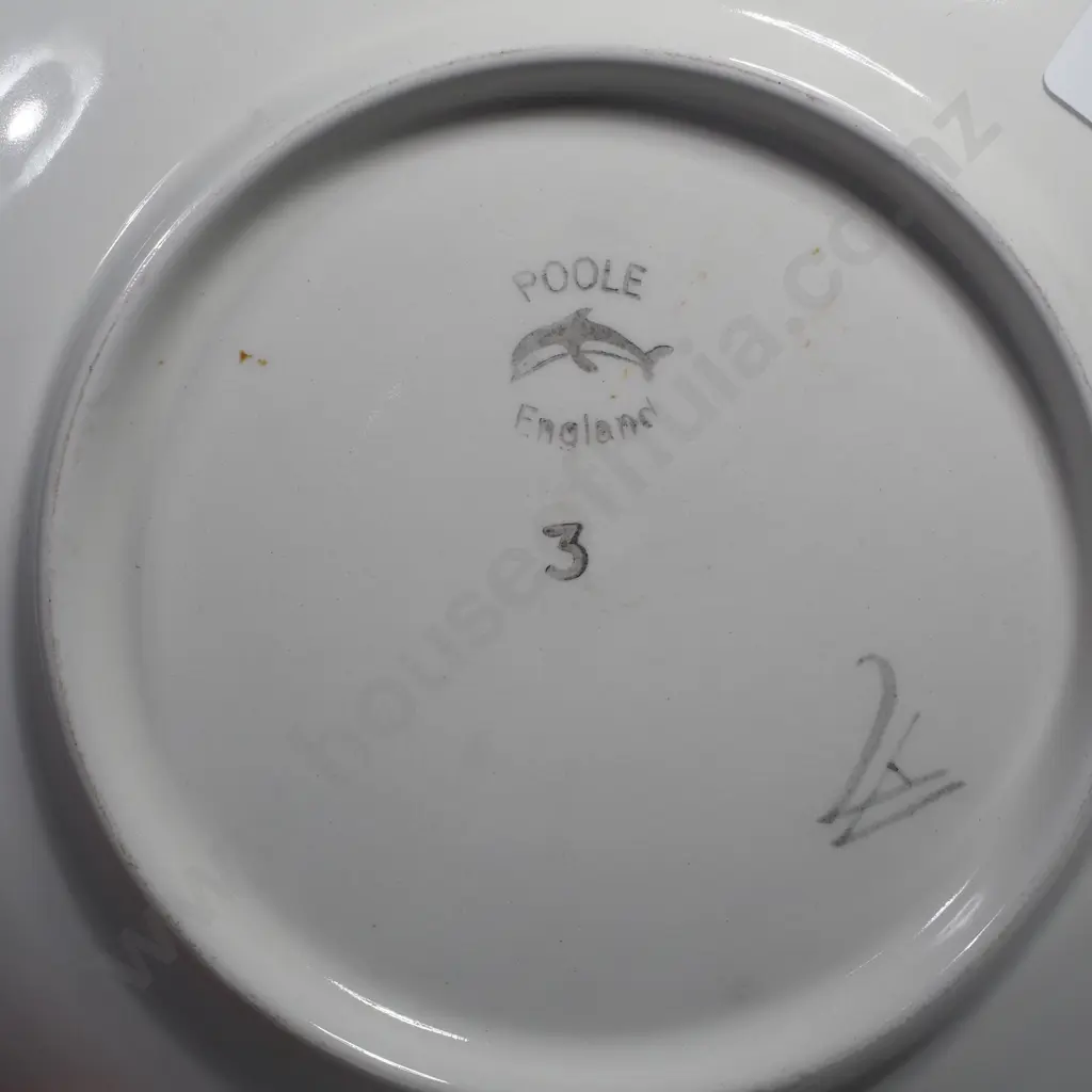Poole Pottery No 3 Dish w Hand Painted Abstract Design by Artist Margaret Anderson Image 1++