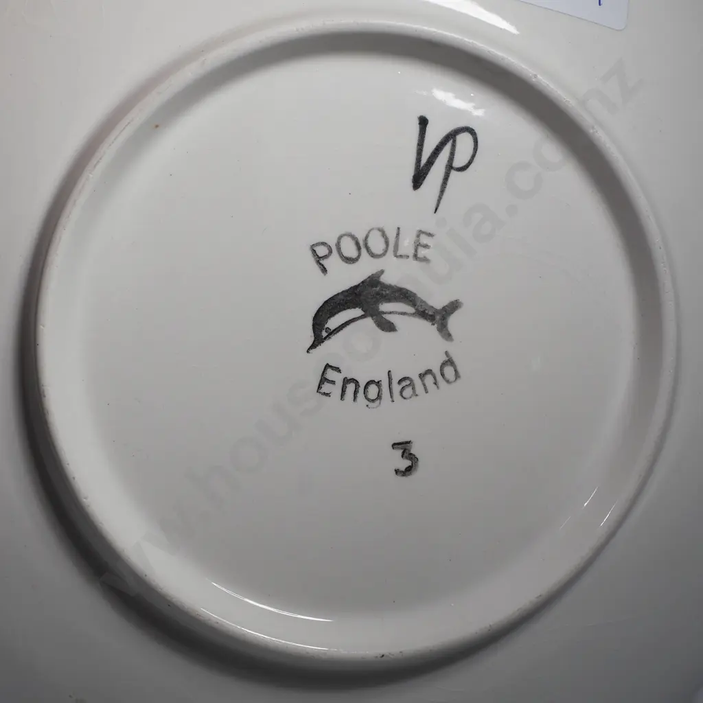 Poole Pottery No 3 Dish w Hand Painted Abstract Design by Artist Valerie Pullen Image 1++