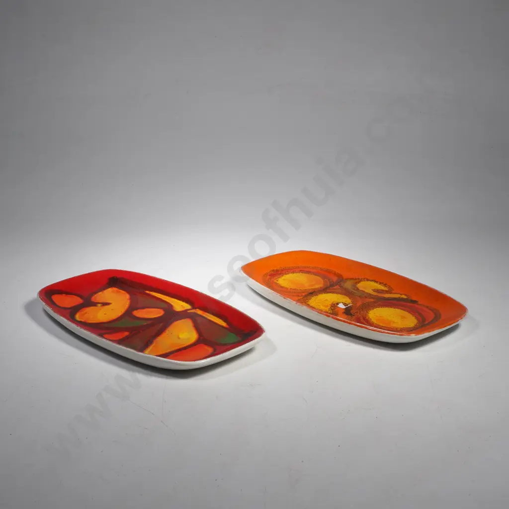 Two Poole Pottery Delphis 361 Pin Dishes by Christine Bennett & Beverley Buxton Image 1++