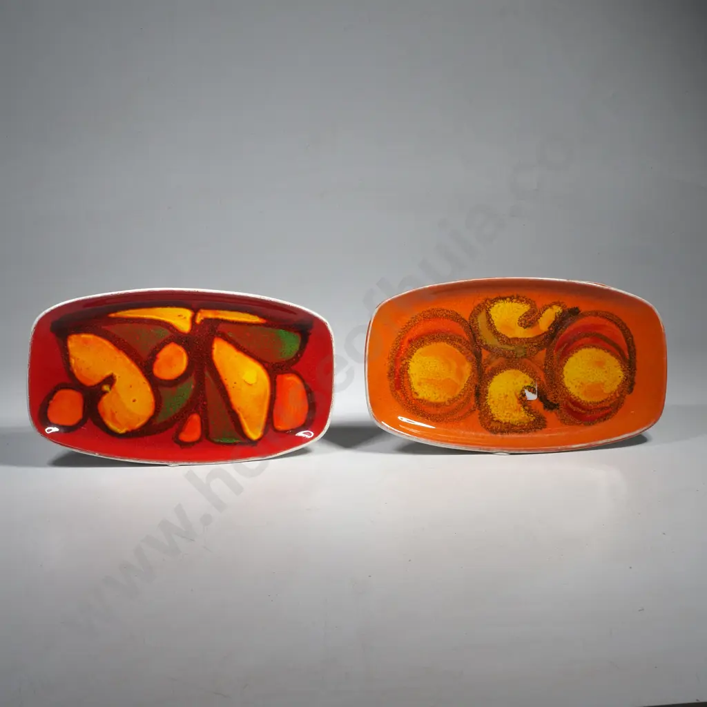 Two Poole Pottery Delphis 361 Pin Dishes by Christine Bennett & Beverley Buxton Image 1++