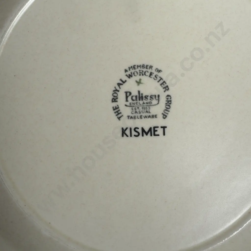Collection of Royal Worcester Palissy Ware in the Kismet Pattern including Six Dinner Plates & Two Boxed Butter Dishes Image 1++