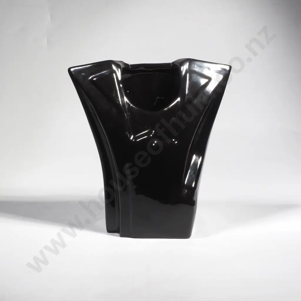 Glossy 'Robo 87' Black Modernist Vase in the Form of a Torso Image 1++
