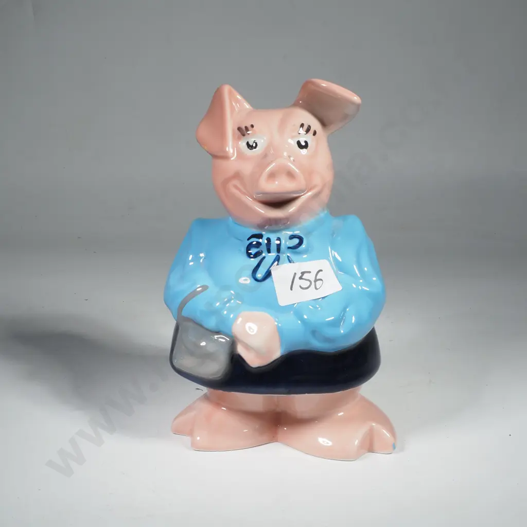 Wade Pottery Pig Money Bank from National Westminster Bank depicting Lady Hilary (Mother) Image 1++