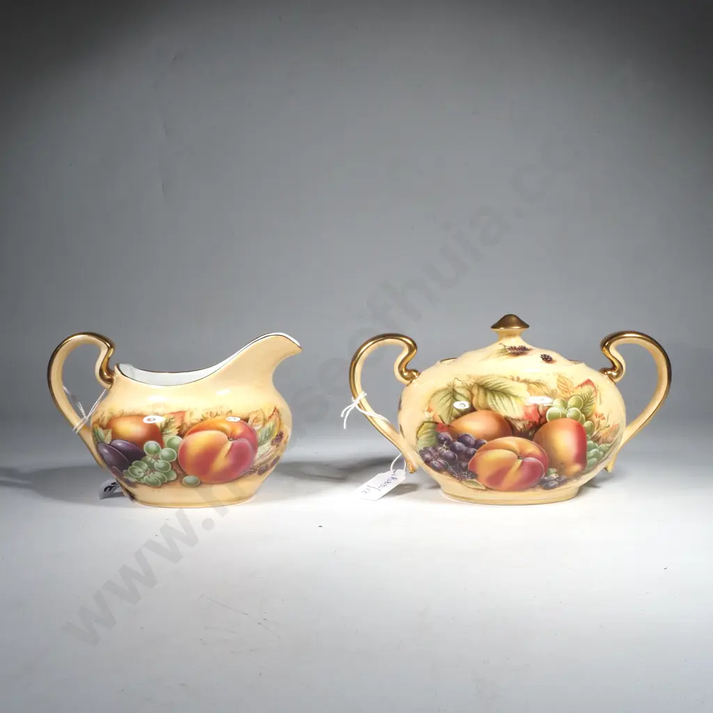 Aynsley 'Orchard Gold' Lidded Sugar Bowl & Milk Jug Image 1++