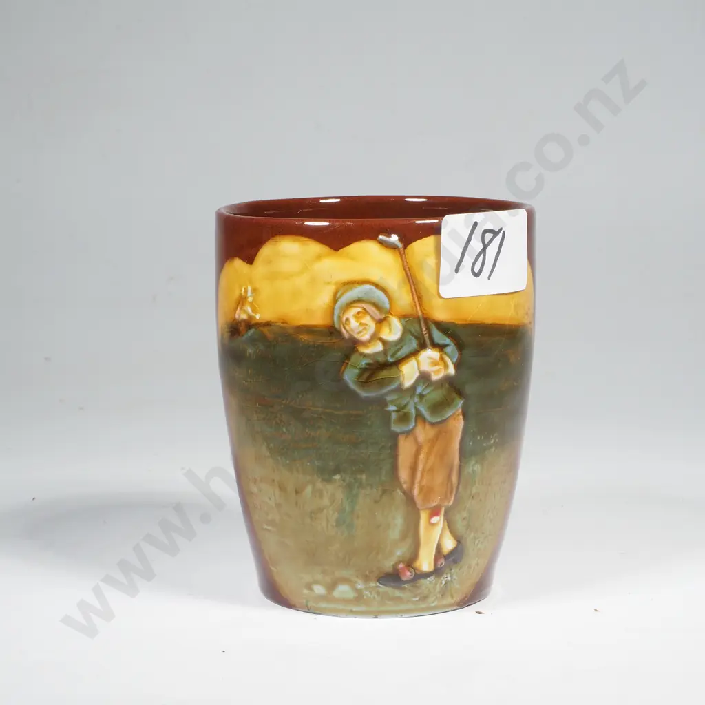 Antique Royal Doulton Kingsware Golfing Pattern Tumbler Image 1++