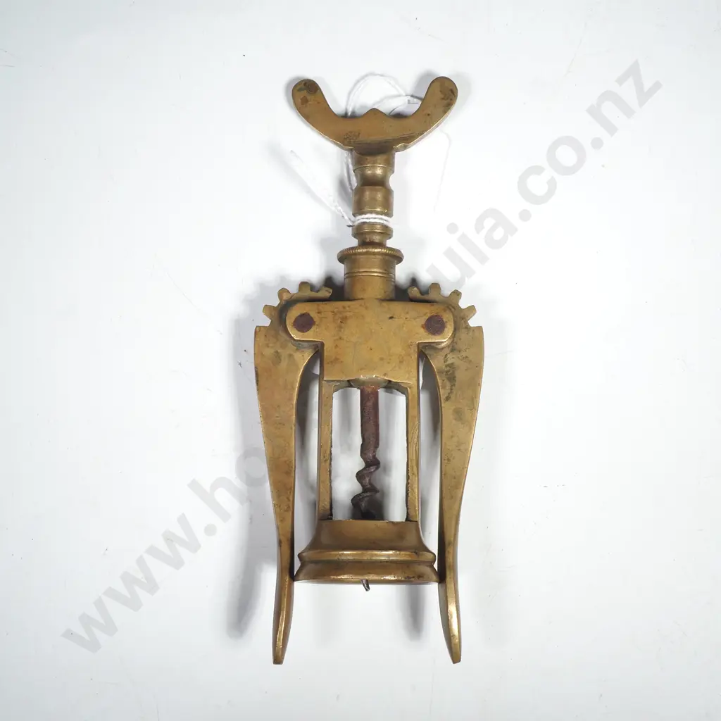 Vintage Brass Corkscrew Bottle Opener Image 1++
