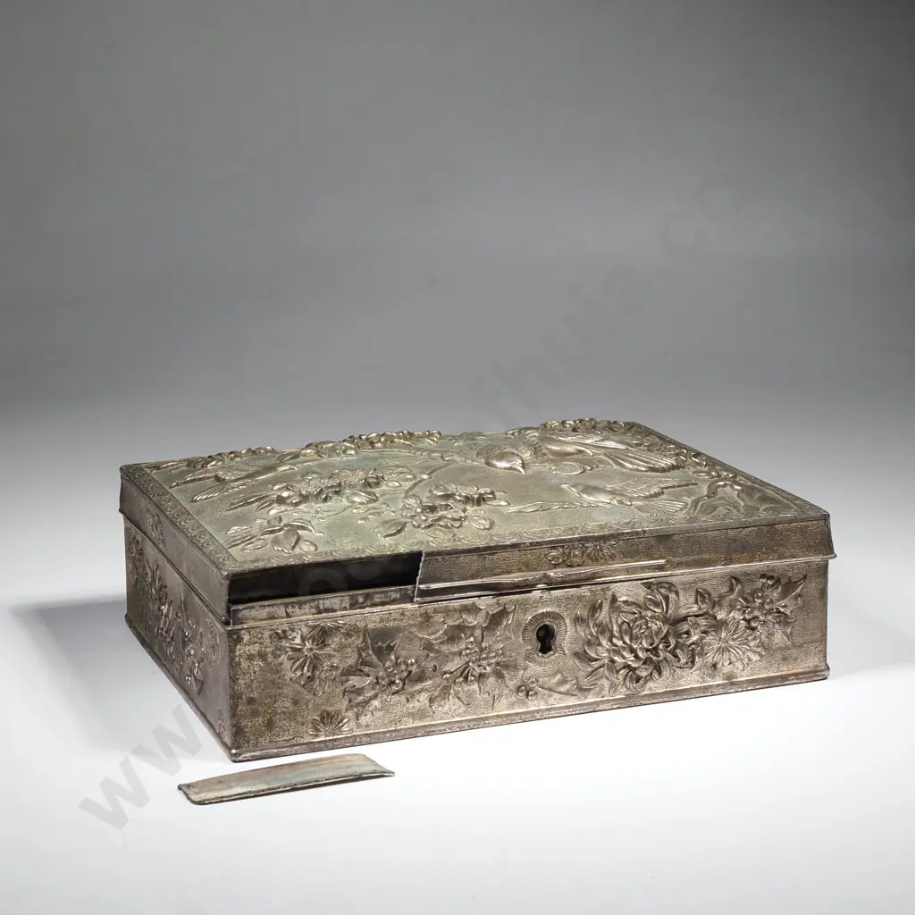 Vintage Japanese Plated Metal Jewellery Box - a/f Image 1++