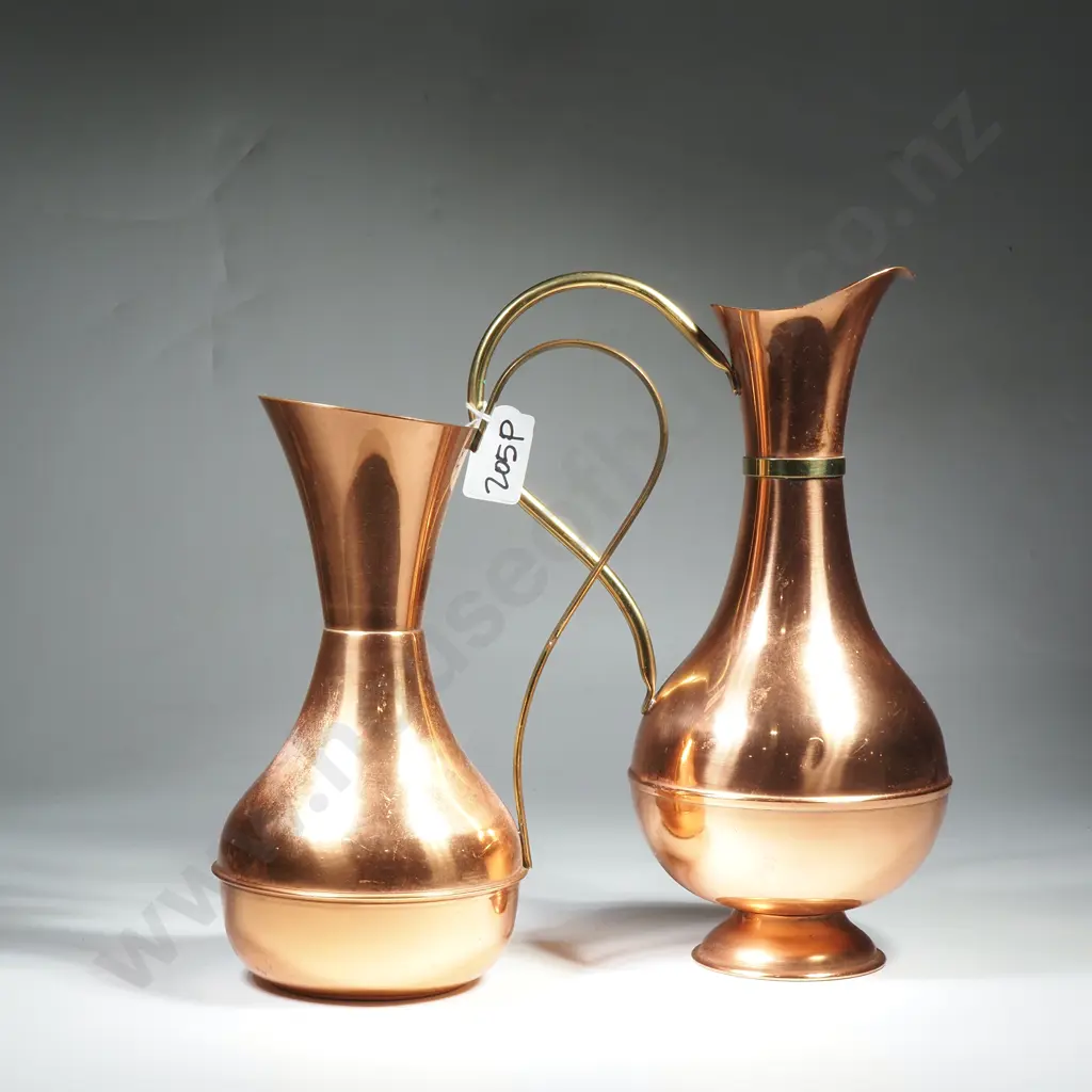 2 x Vintage Copper Ewers / Jugs Image 1++