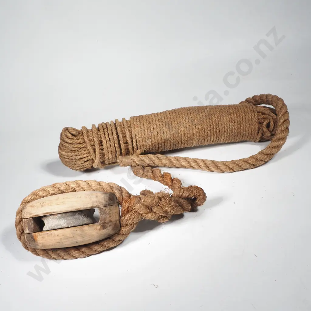 Vintage Wooden Marine Block Or Pulley Image 1++