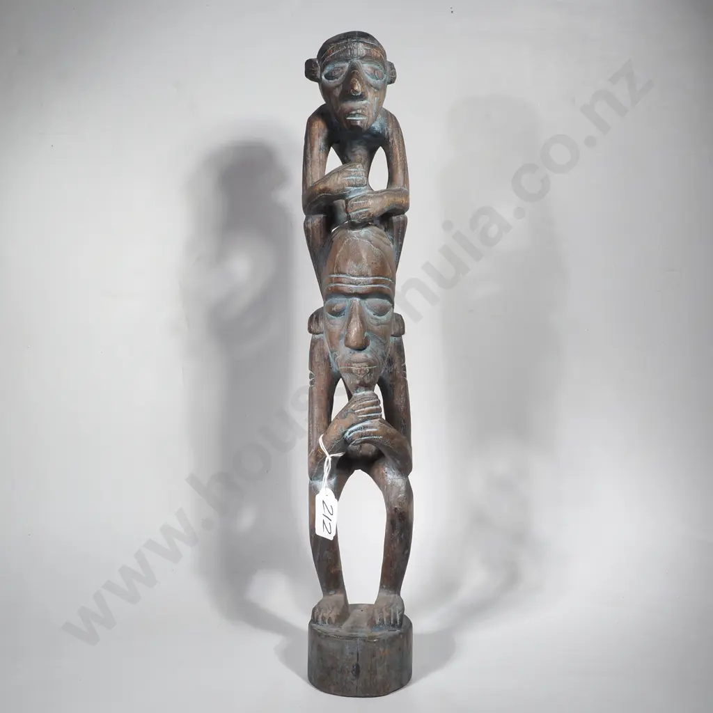 Vintage Carved Wooden African Stacked Figures a/f Image 1++