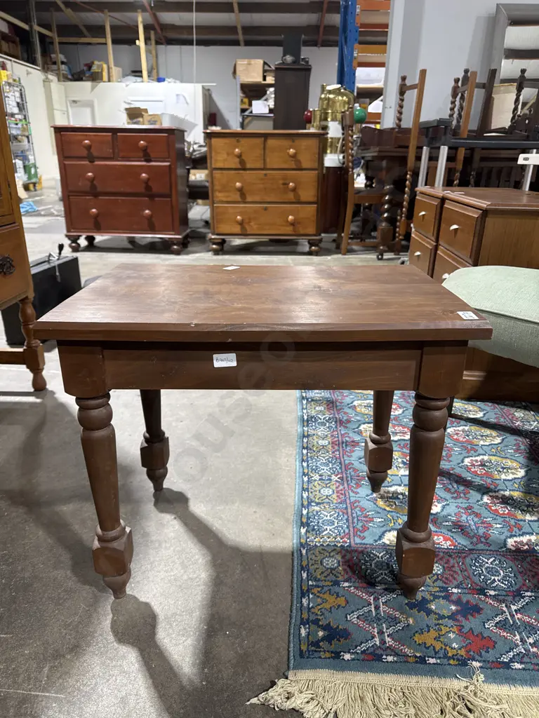 Wooden Colonial Style Side Table or Lamp Table on Four Turned Wooden Legs Image 1++