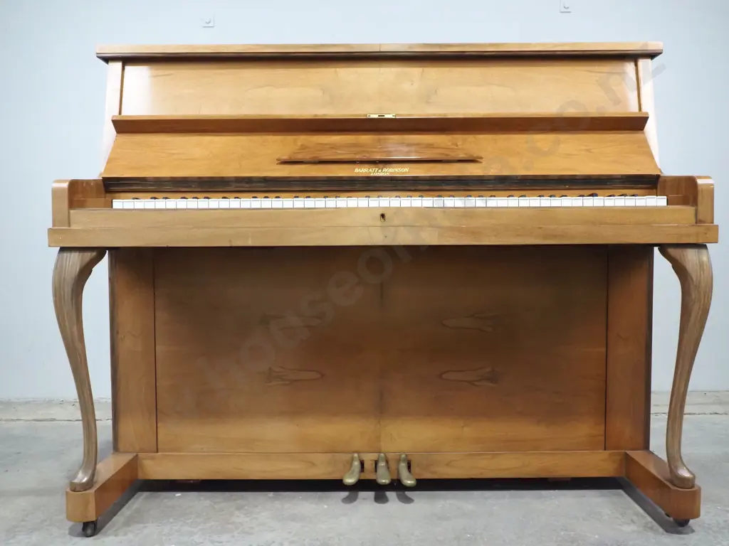 Barratt &  Robinson London  Walnut Upright Piano Image 1++