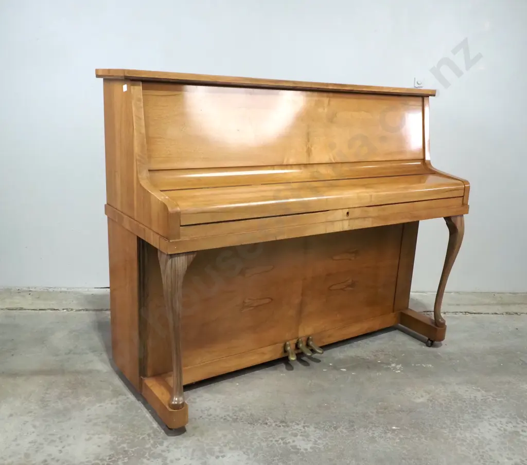 Barratt &  Robinson London  Walnut Upright Piano Image 1++