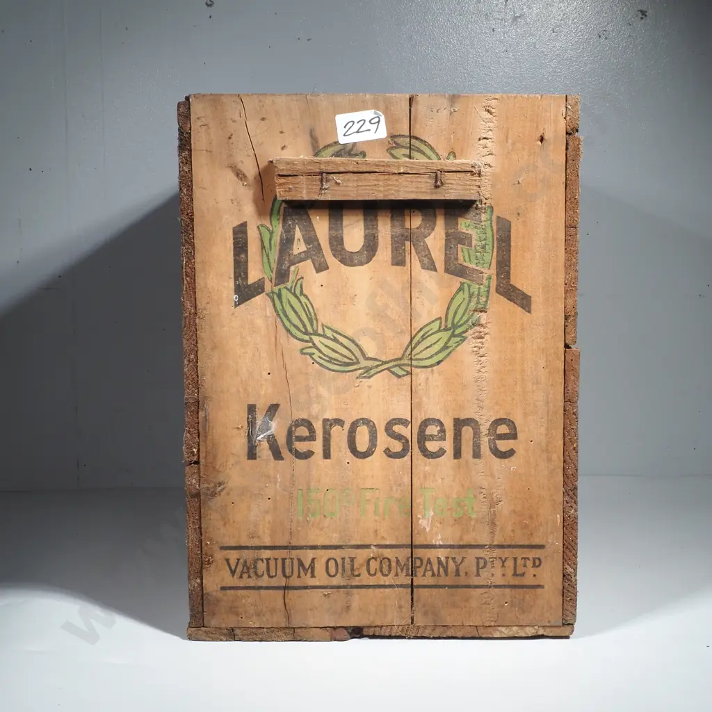 Laurel Kerosene Wooden Crate Produced by the Vacuum Oil Company Image 1++
