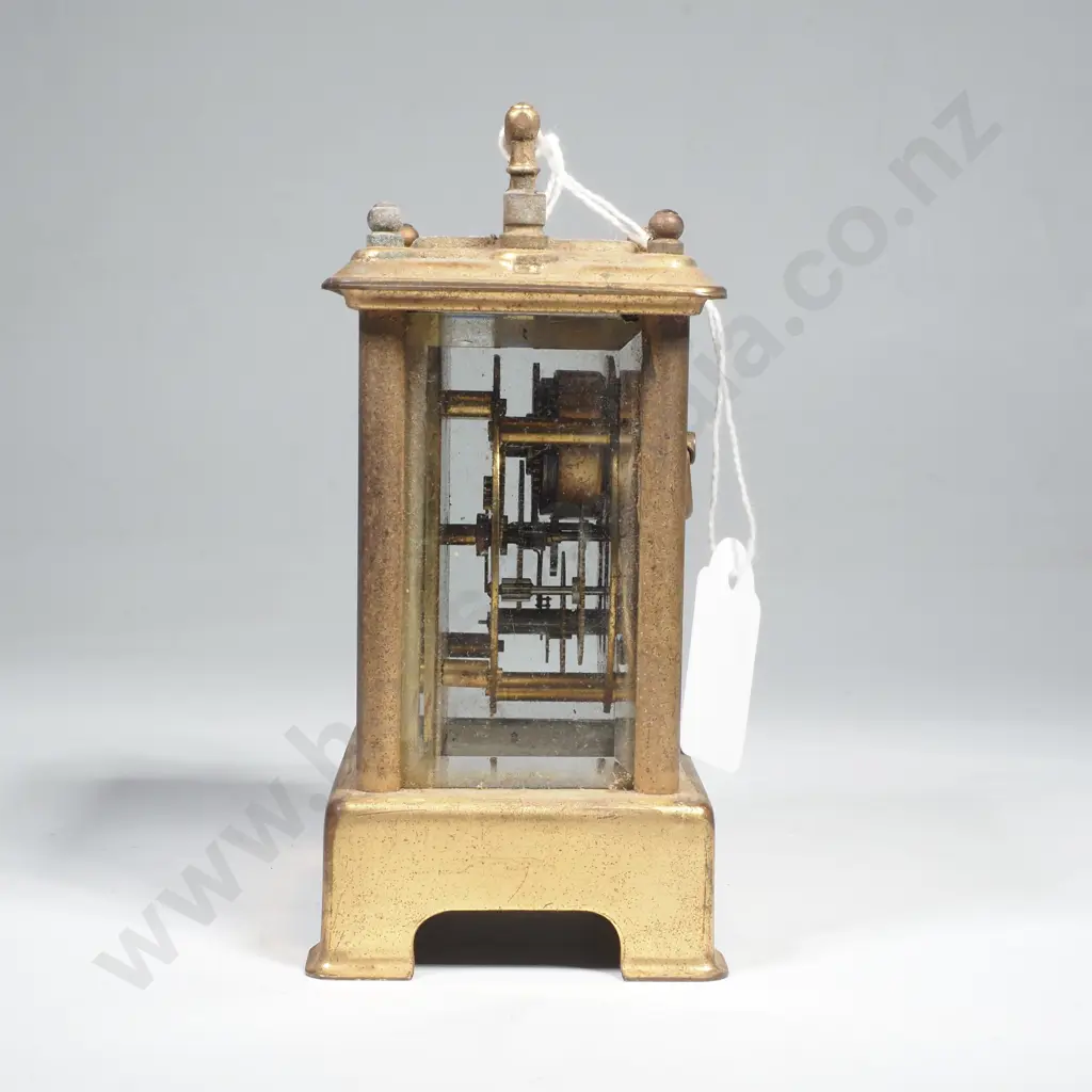 Antique Brass Carriage Clock made by the Waterbury Clock Co. from the late 19th Century w Key Image 1++
