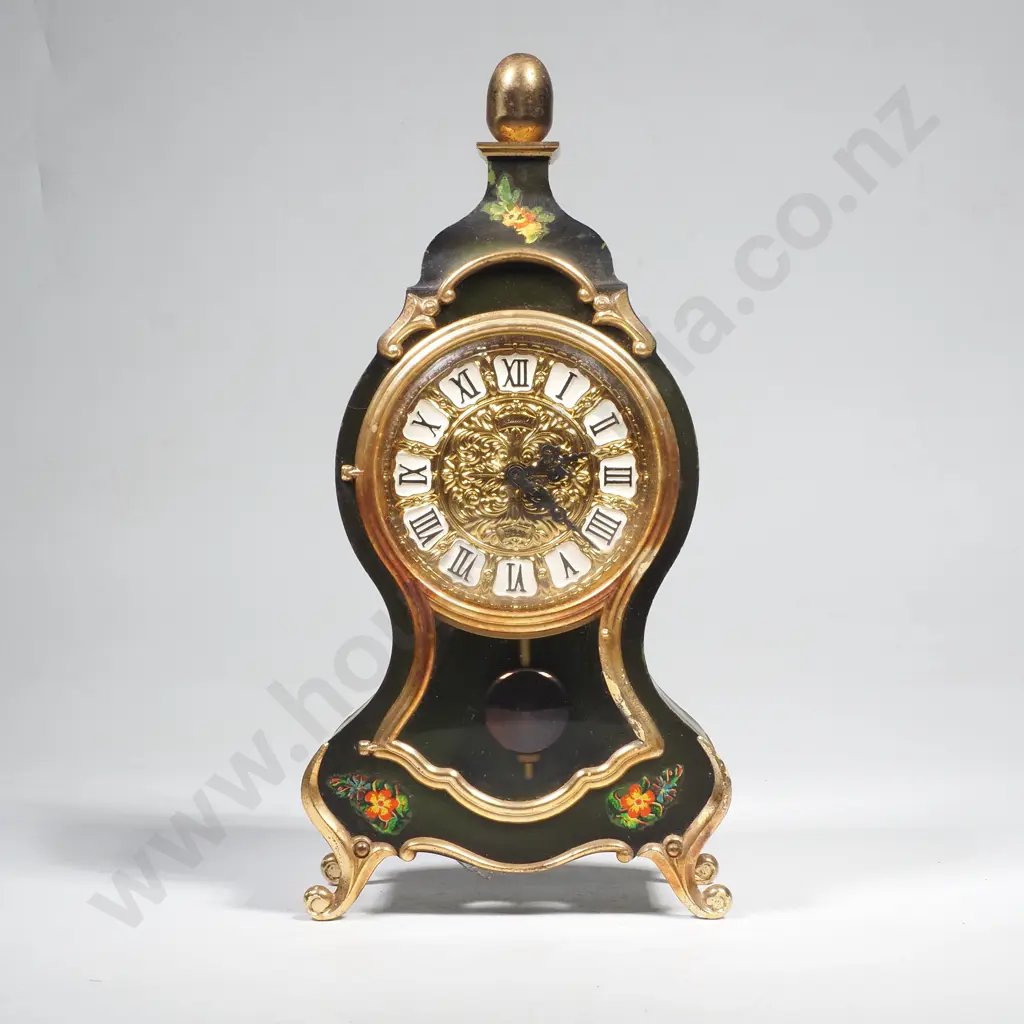 Vintage Japanese Cobalt Blue Vase, Cobalt Blue Small Ginger Jar & Small Mantel Clock in 'Palais Royale' Style Image 1++
