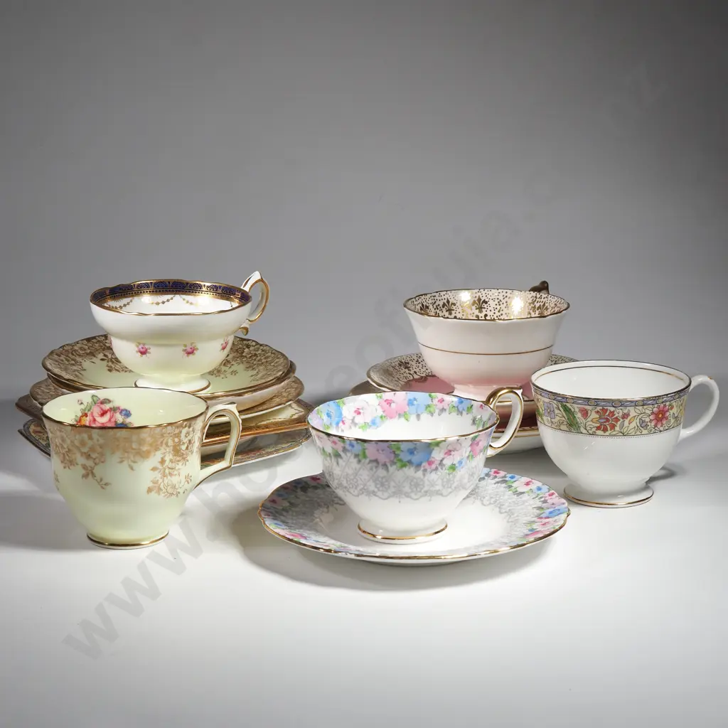 English Fine Bone China Trios x 5 Image 1++