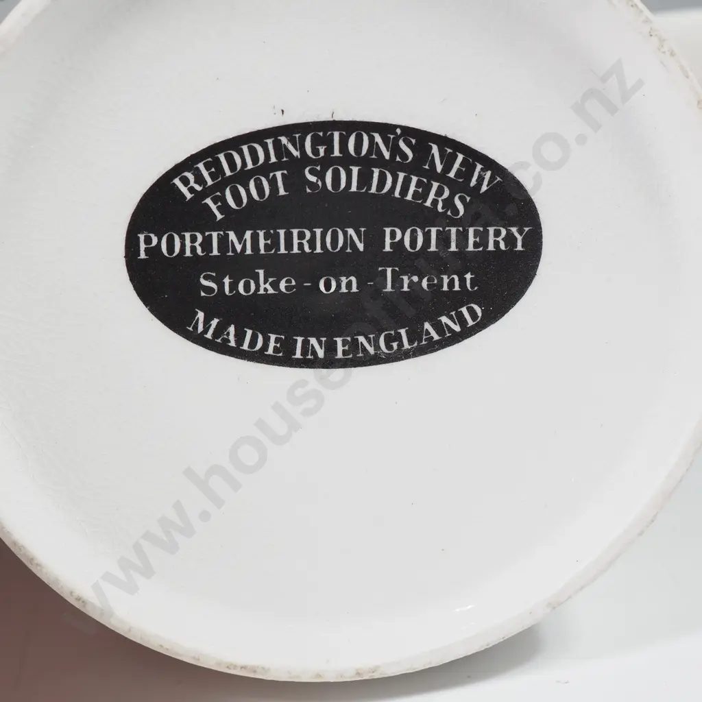 2 x Vintage Portmeirion Pottery 'Reddington's New Foot Soldiers' Mugs a/f Image 1++